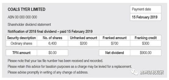 Shareholder Dividend Statment