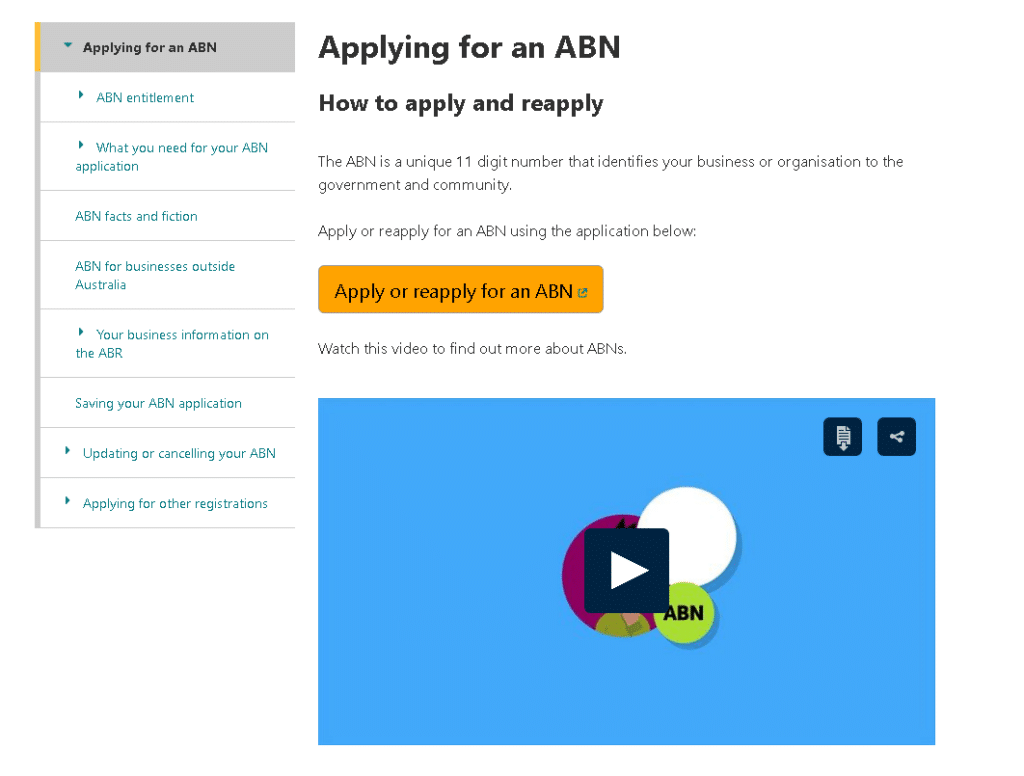 Applyinig for an ABN